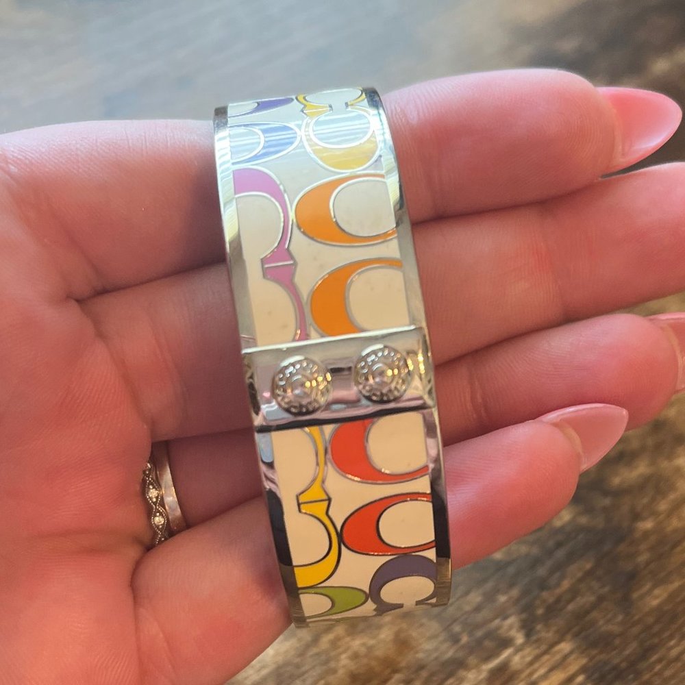 Coach Signature C Multicolor Bangle Bracelet - Picture 5 of 5